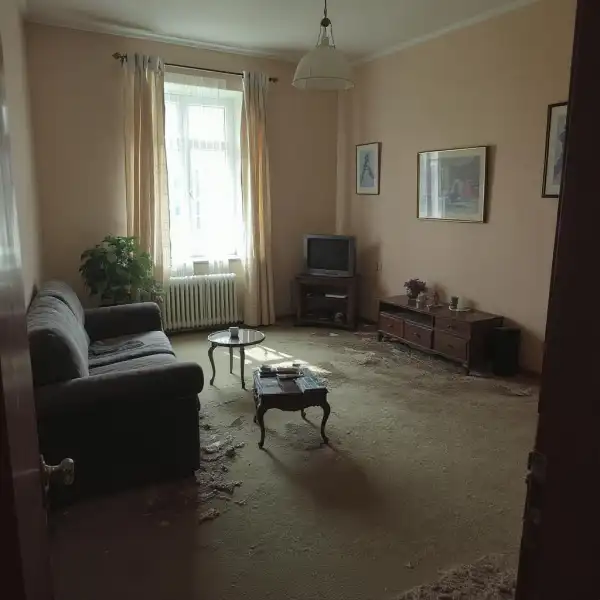 Удаление пятен с коврового покрытия после ремонта - до уборки